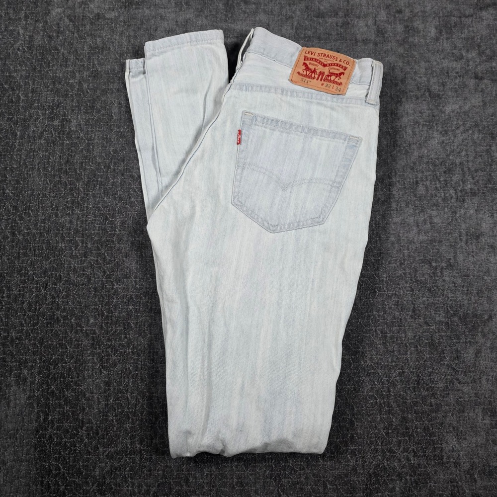 Levis 511 Super Slim Fit Light Wash Denim Jeans Mens 32x34 Light Blue Skater Emo